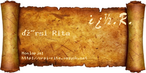 Örsi Rita névjegykártya