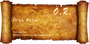 Örsi Rita névjegykártya